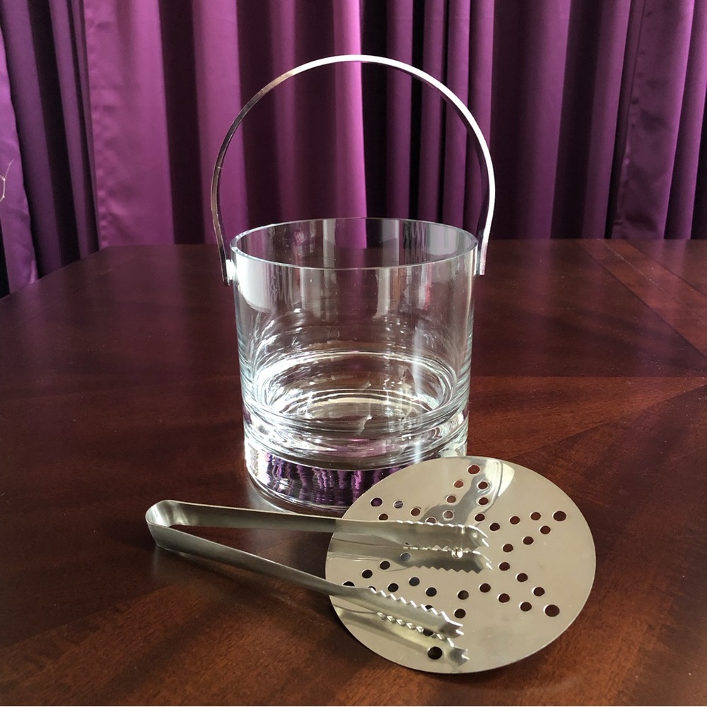 Ice Bucket w/Drain & Tongs